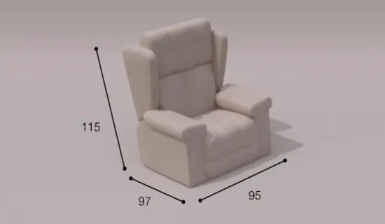 Sillón con asiento relax motorizado y elevacion para mayores. Medidas