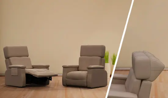 Sillón con asientos relax motorizados o elevables