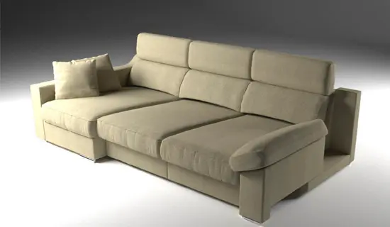 sofa con tumbona y plazas deslizantes