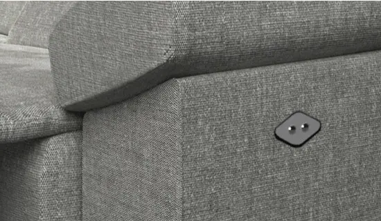 Detalle de botonera de relax motorizado en brazo