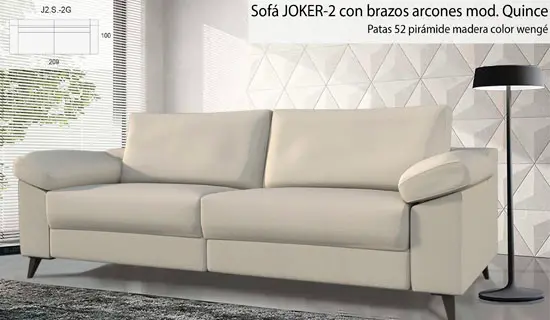 Sofa de 2 plazas con pata alta