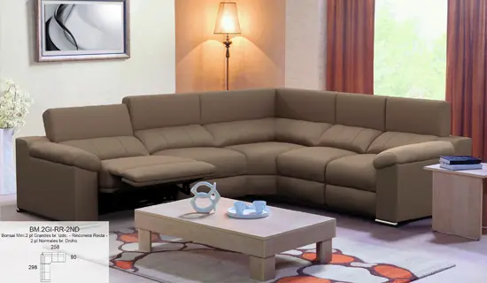 Sofá rinconera con relax motorizado