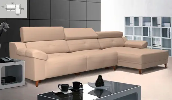 Sofá tumbona con pata alta