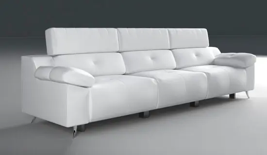 Sofá de 3 plazas con pata alta