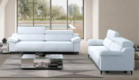 Conjunto de 2 sofas de 2 plazas de pata alta