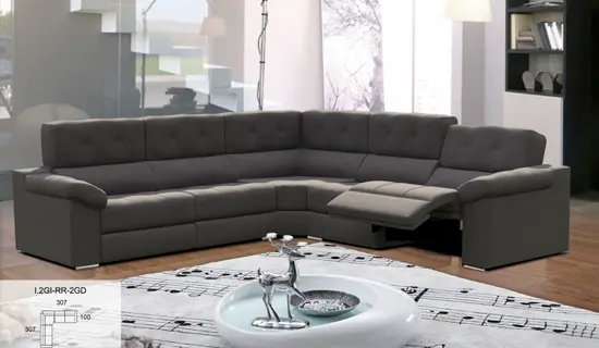 Sofá rinconera con asientos relax motorizados
