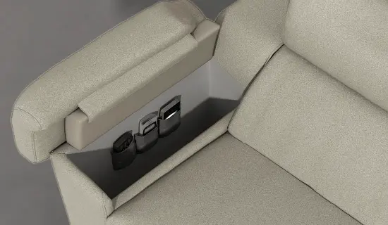 Detalle de brazo arcón para almacenamiento